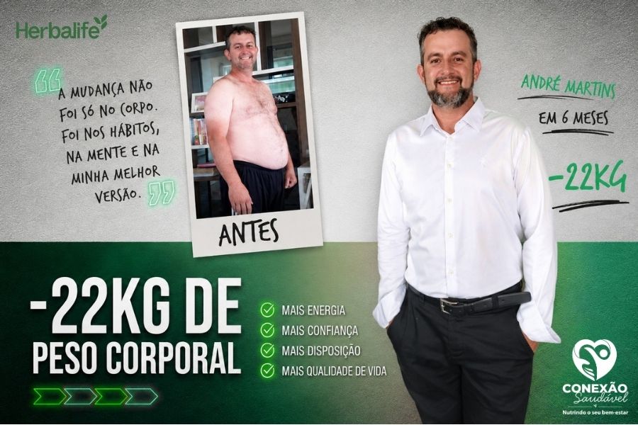 Resultado de André Martins: -22kg em 6 meses