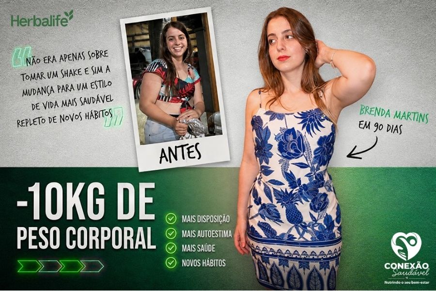 Resultado de Brenda Martins: -10kg em 90 dias